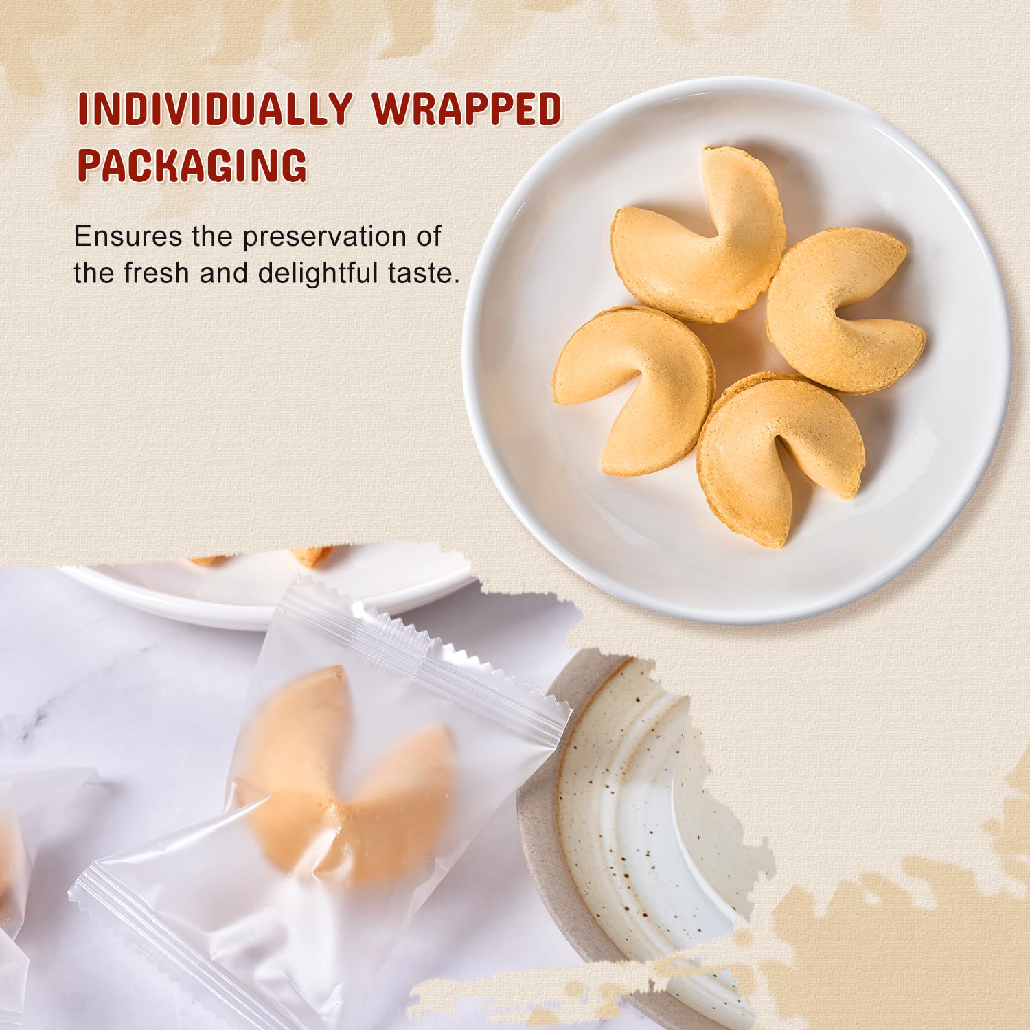 52USA Fortune Cookies 50Pk, Fortune Cookies Individually Wrapped Bulk, Funny Fortune Cookies, Vanilla Flavor, Misfortune Cookies 8oz, Chinese New Year
