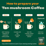 Ten Mushroom Coffee- Instant Dark Roast Coffee with 10 Organic Functional Mushrooms (Lion’s Mane, Chaga, Cordyceps, Reishi & More)- Mushroom Coffee