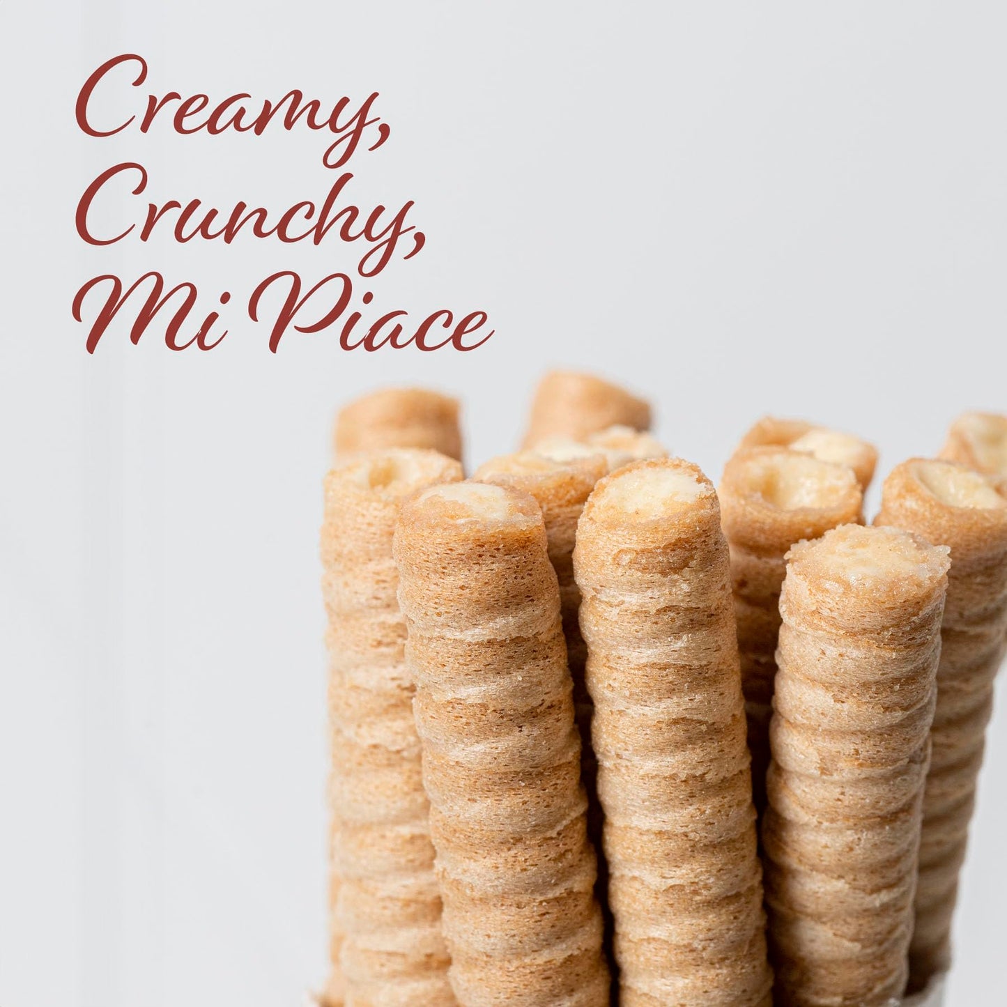 Pirucream Wafer Rolls - Delicious Crispy Coconut Creme Rolled Wafers Bites Filled Italian Snack Sticks Coco Roll, Relaxation Moment, Sweet Snack