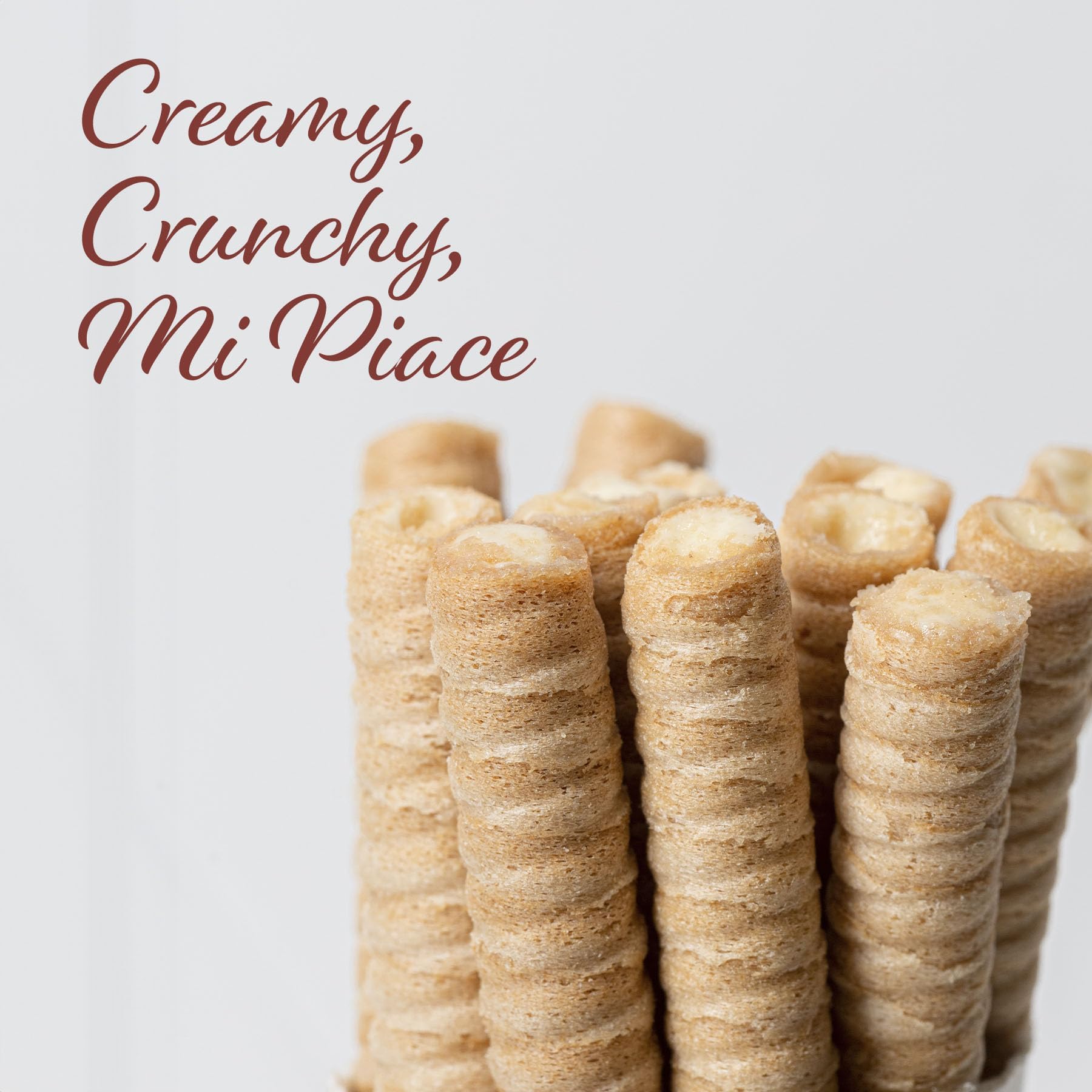 Pirucream Wafer Rolls - Delicious Crispy Coconut Creme Rolled Wafers Bites Filled Italian Snack Sticks Coco Roll, Relaxation Moment, Sweet Snack