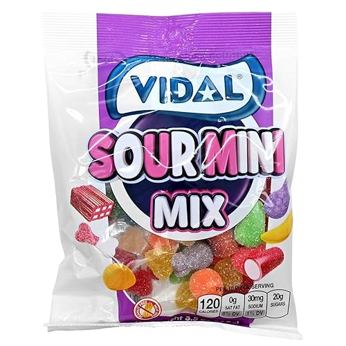 Vidal Gummi Sour Mini Mix, 3.5oz Bag