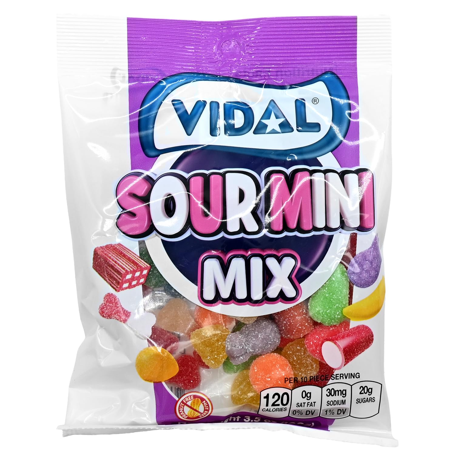 Vidal Gummi Sour Mini Mix, 3.5oz Bag