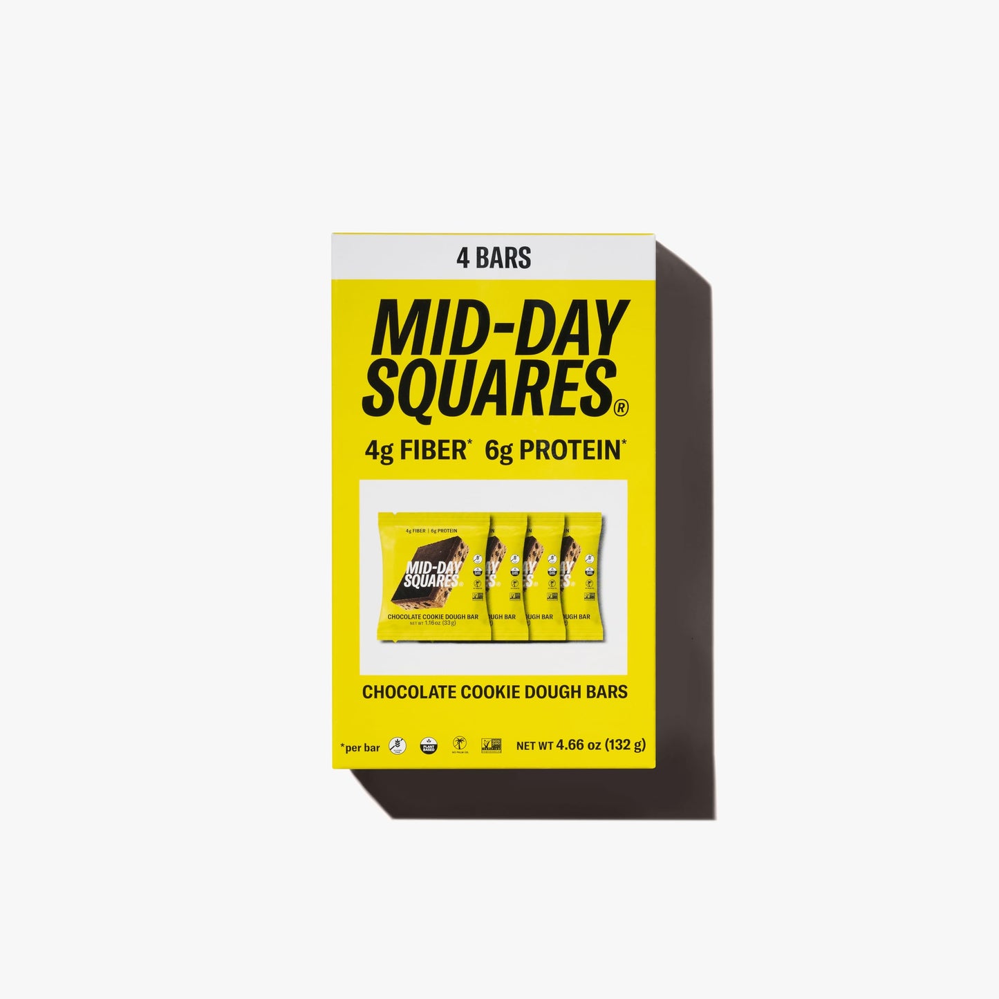 Mid-Day Squares, Chocolate Cookie Dough Bar, 4 Pack