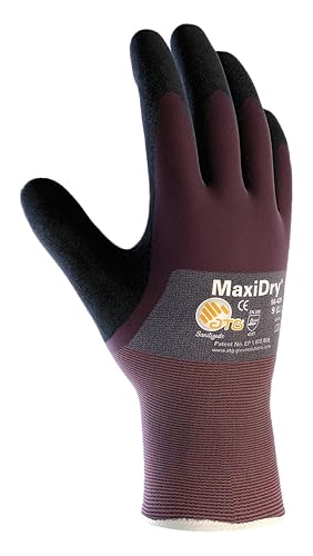 ATG 56-425/S Maxidry, Gry. Nylon Shell, Prpl./ Blk. Nitrile Non-Slip 3/4 Coat Purple