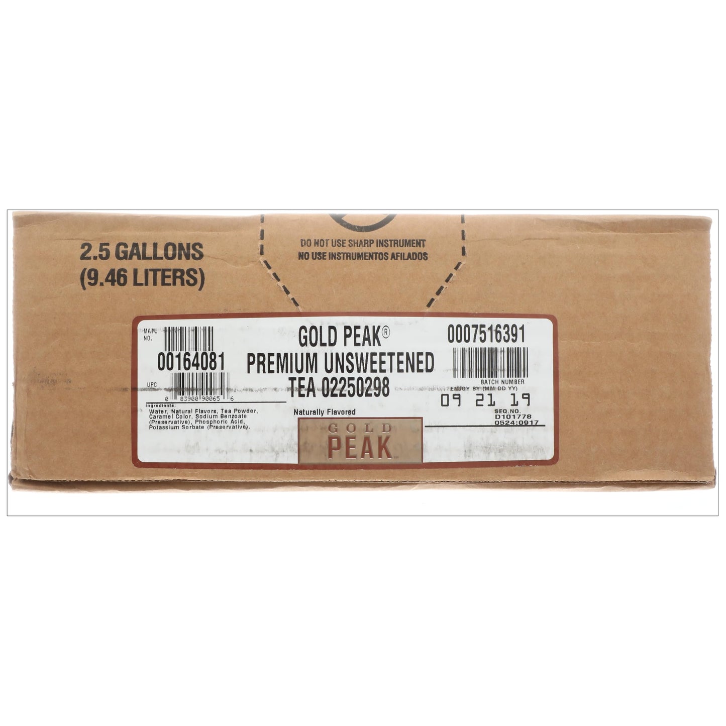 Gold Peak Unsweetened Black Tea Syrup Concentrate - 2.5 Gallon Bag-In-Box