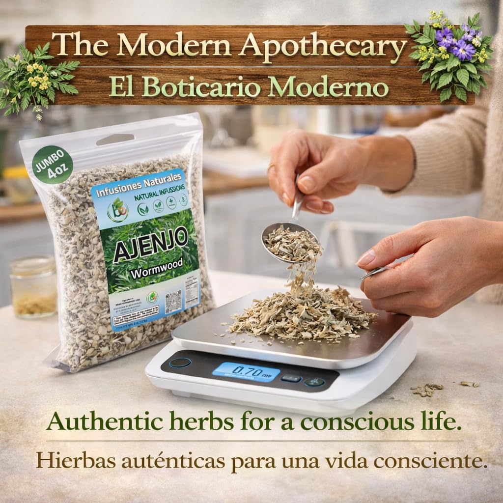 Ajenjo Herbal Tea - 4 oz (113g) - 100% Natural Mexican Herb - Wildcrafted Wormwood - Vegan, Non-GMO - Loose Leaf Herbal Infusion - Te by BexpertsUSA