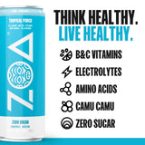 ZOA Zero Sugar Energy Drinks - Tropical Punch | Healthy Energy Formula with Natural Caffeine, Daily Vitamin C, Essential B-Vitamins | Gluten-Free