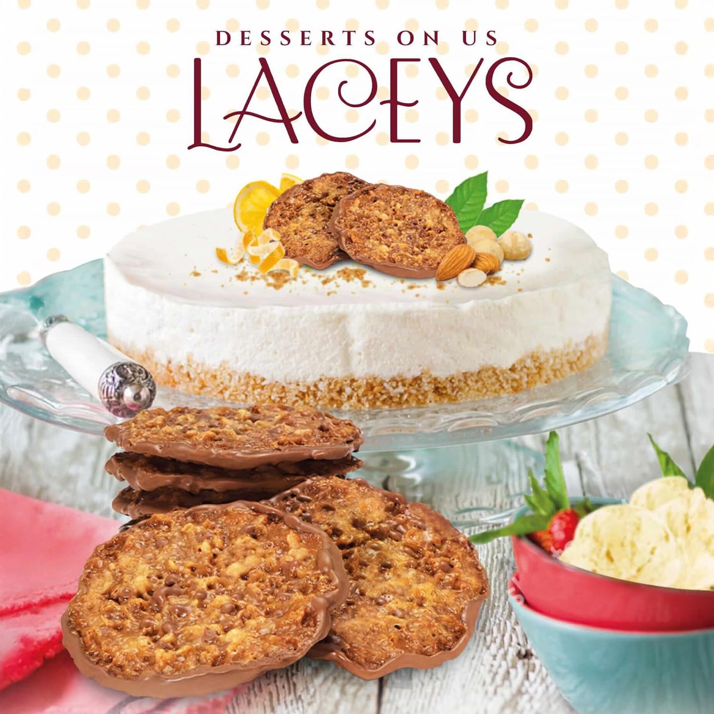 Laceys Gourmet Cookies | Light and Crispy Delicious Cookies | Handcrafted by Desserts On Us (8 Ounce, Macadamia & Milk Chocolate)