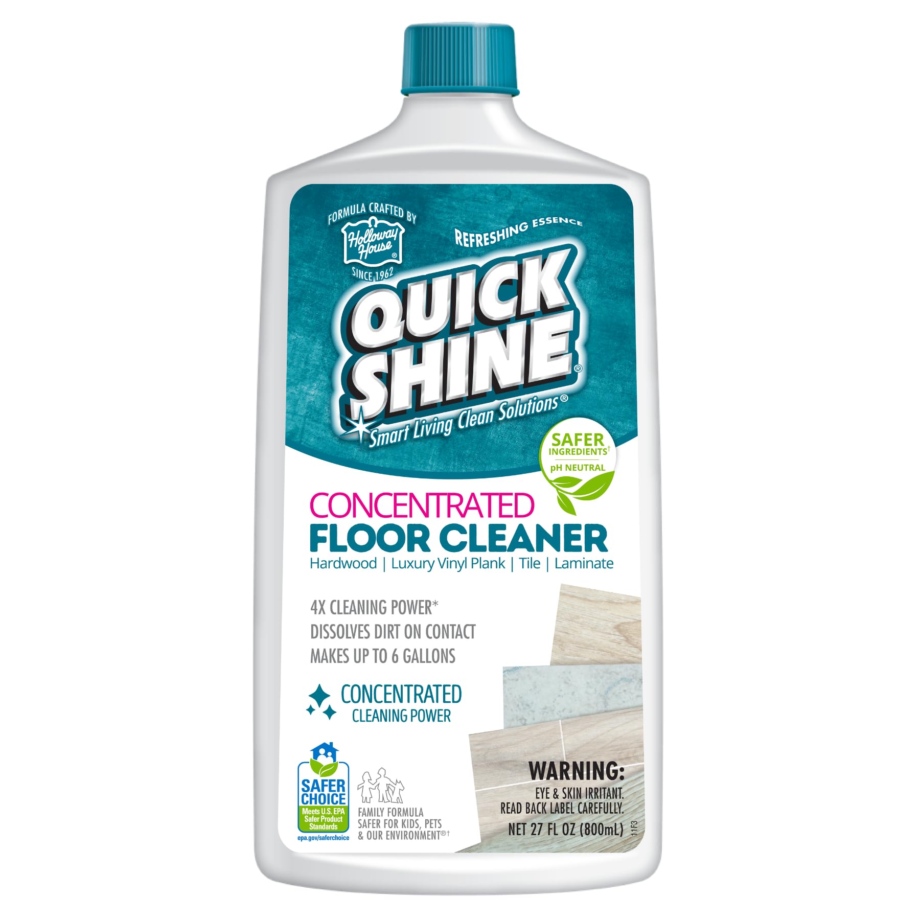 Quick Shine Multi Surface Concentrated Floor Cleaner 27oz Use on Hardwood, Laminate, Luxury Vinyl Plank LVT, Tile & Stone Dirt Dissolving & Powerful