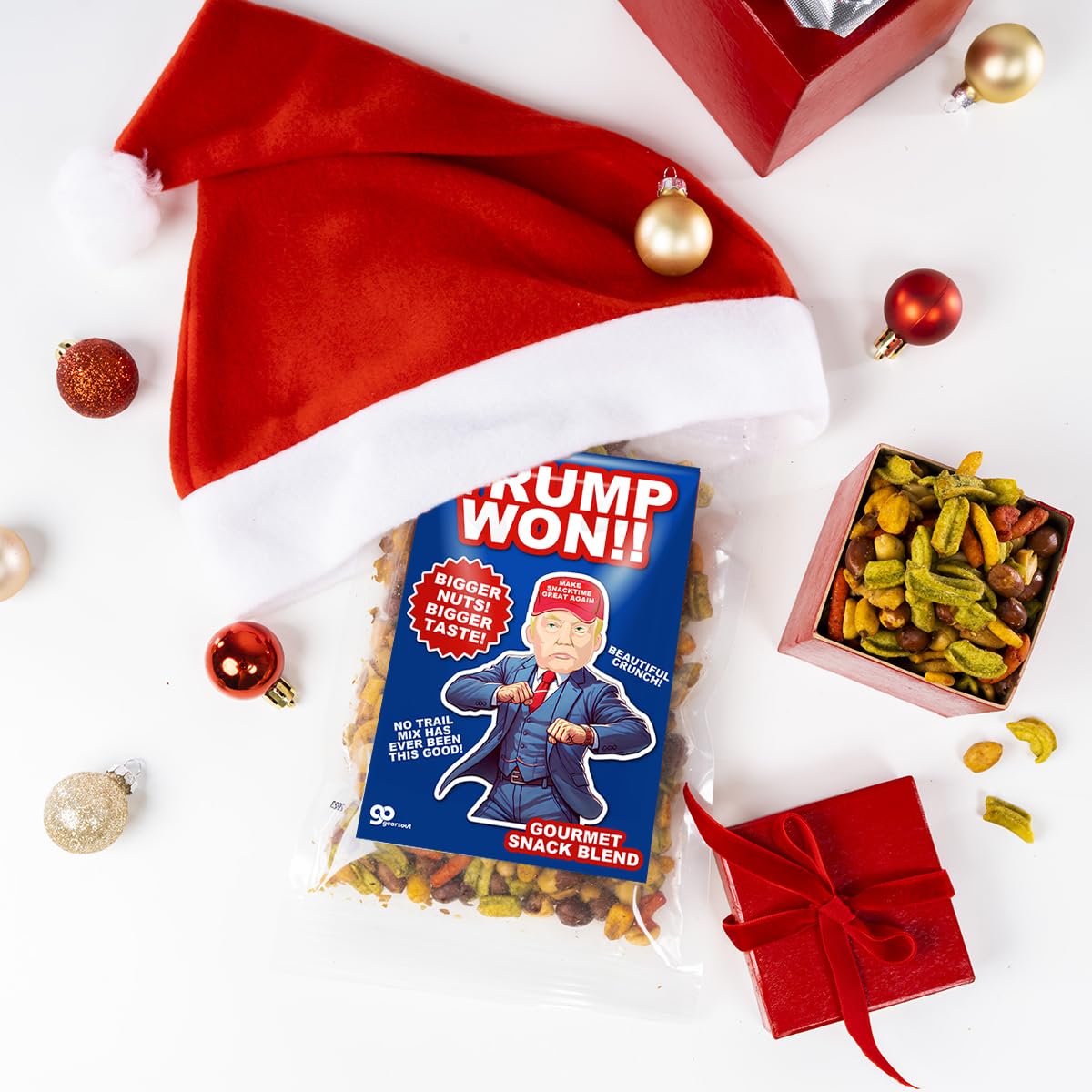 Trump Won - Gourmet Trail Mix Presidential Election 2024 - Trump Gifts Snack Basket Ideas for Republicans - Political Stocking Stuffer Presidential