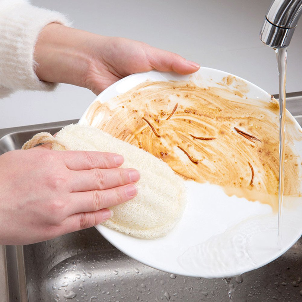 Youlixuess Best Kitchen Dish Washing Natural Loofah Sponge Scrubber£¬Portable Household Kitchen Cleaning Scouring