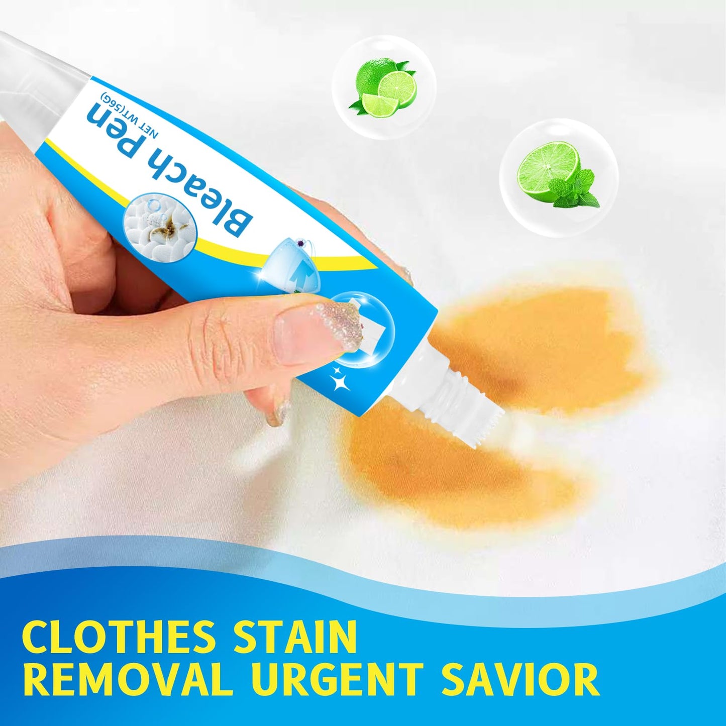2PCS Bleach Pen?Bleach gel for Clothing, Portable bleach pen?More effective stain removal?Accessories,Instantly Remove New Stains