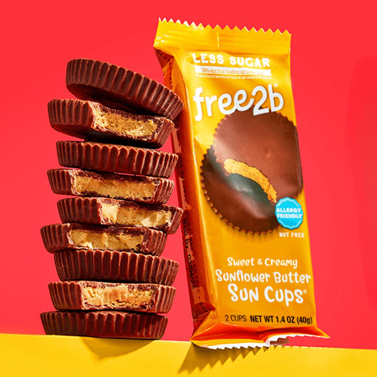 Free2b Sunflower Butter Sun Cups, Allergy Friendly Holiday Pack, 6 Count