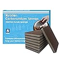 Krisler Carborundum Sponge Nano Emery Sponges Caspian Stone Pot Clean Brush Rust Eraser Grit Scouring Pads Pot Cleaning Pads with Carborundum Washing
