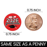 DISTINCTIVS Class of 2026 Graduation Candy Stickers for Chocolate Drops, Red Grad Party Favors - 216 Count