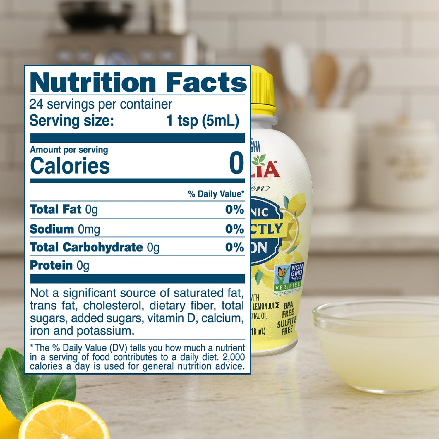 Italia Garden Organic Lemon & Lime Juice Variety Pack - 4oz Each (Pack of 2) - 100% Organic Juices - Perfect for Cooking, Drinks, Marinades & More