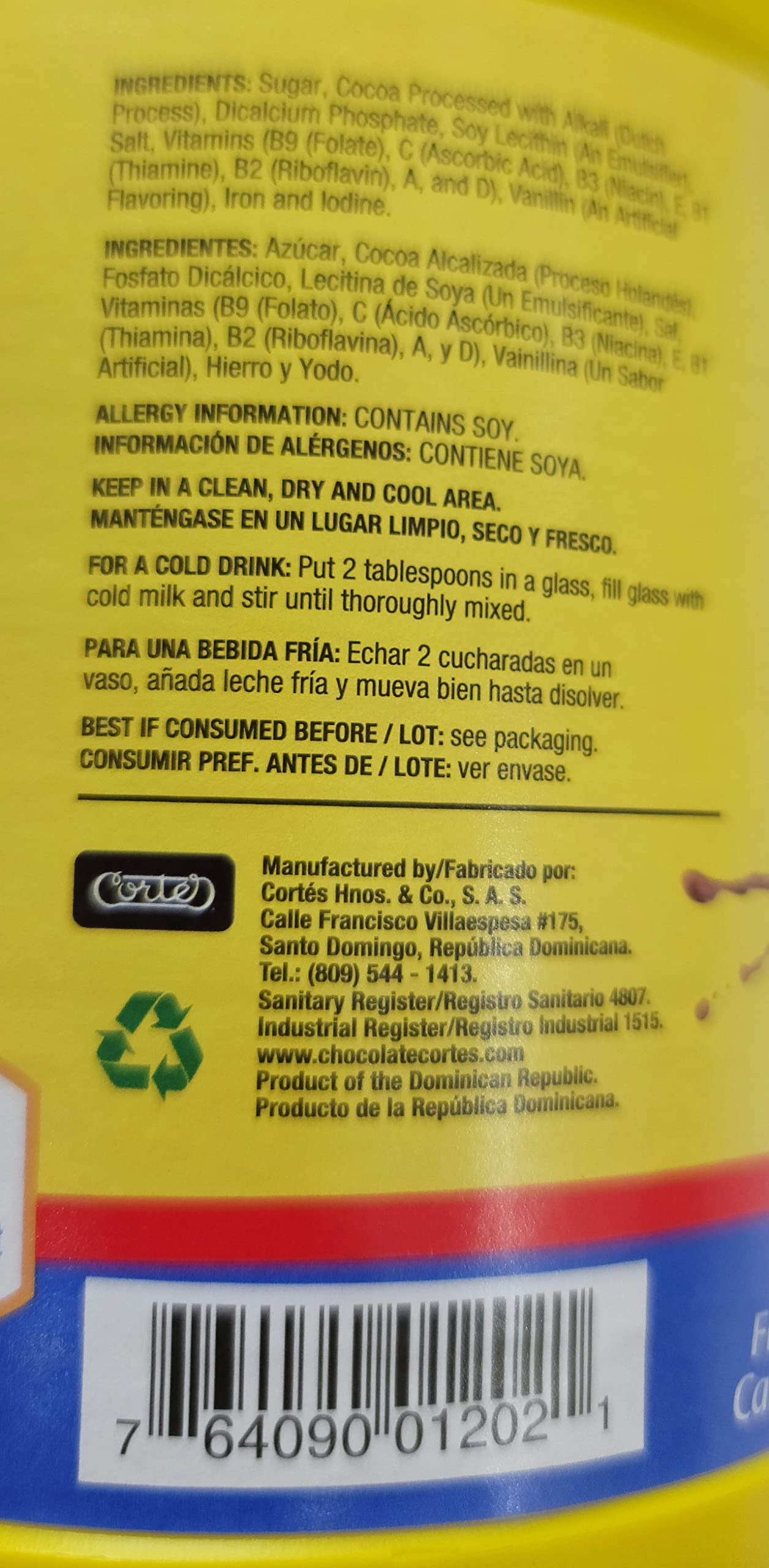 Sweet Dominican Sobrino Chocolate Powder En Polvo 1LB