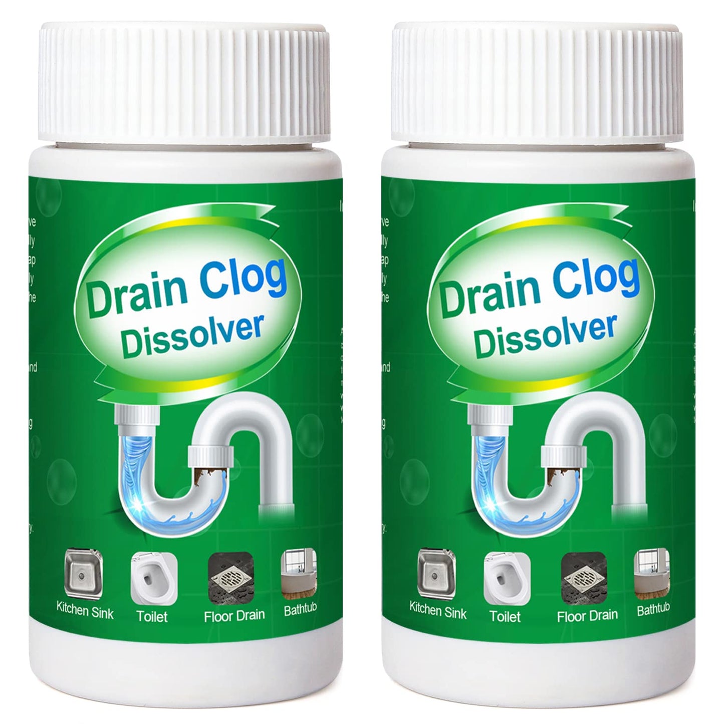 2pcs Pipe Dredge, Bubble Bombs Drain Cleaner, Powerful Sink and Drain Cleaner, Portable Powder Cleaning Tool, Super Clog Remover, Powder Agent