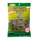 El Gustazo Ginger Coconut Candy - Caramelo de Jengibre y Coco, 6 oz (171 g) Bag - Individually Wrapped Hard Candy