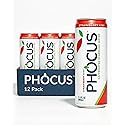 PHOCUS Caffeinated Sparkling Water, Strawberry Kiwi, 75mg Natural Caffeine Plus L-Theanine, Zero Sugar, Zero Calories, No Artificial Sweeteners, 11.5
