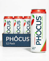 PHOCUS Caffeinated Sparkling Water, Strawberry Kiwi, 75mg Natural Caffeine Plus L-Theanine, Zero Sugar, Zero Calories, No Artificial Sweeteners, 11.5