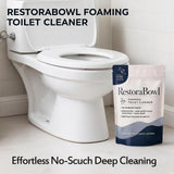 Restorabowl Toilet Bowl Cleaner, Foaming Powder for Deep Cleaning & Stain Remover, No Scrubbing, Splash-Free, Easy Bathroom Use, Fast-Acting, Powerful