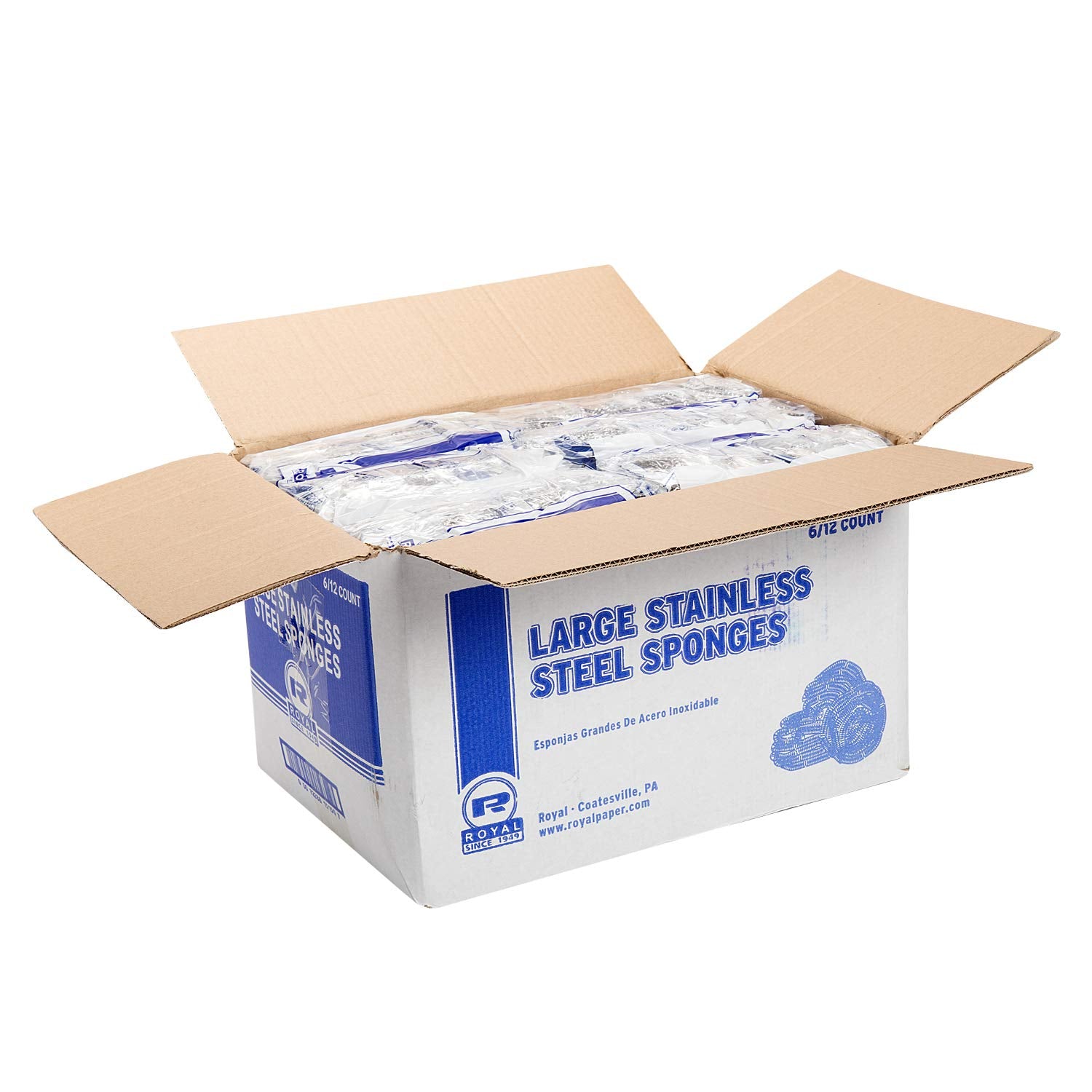Royal Large Stainless Steel Sponge, Package of 72