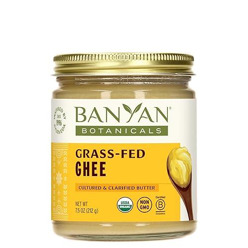 Banyan Botanicals Grass-Fed Ghee - Original Cultured Organic Ghee (Clarified Butter) - Tasty Oil & Butter Alternative for Cooking & Baking - 7.5 oz