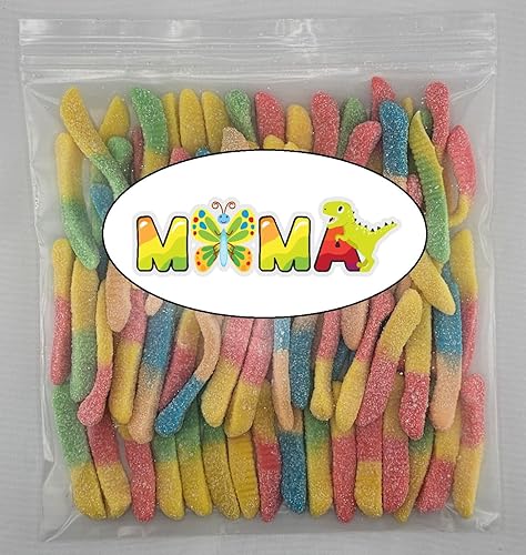 MiMa MiMa Assorted Sour Gummy Candy - Tangy, Chewy SOUR Candy in Fun Shapes - Holiday Candy for Christmas Gifts & Stocking Stuffers - Sour Neon Worms