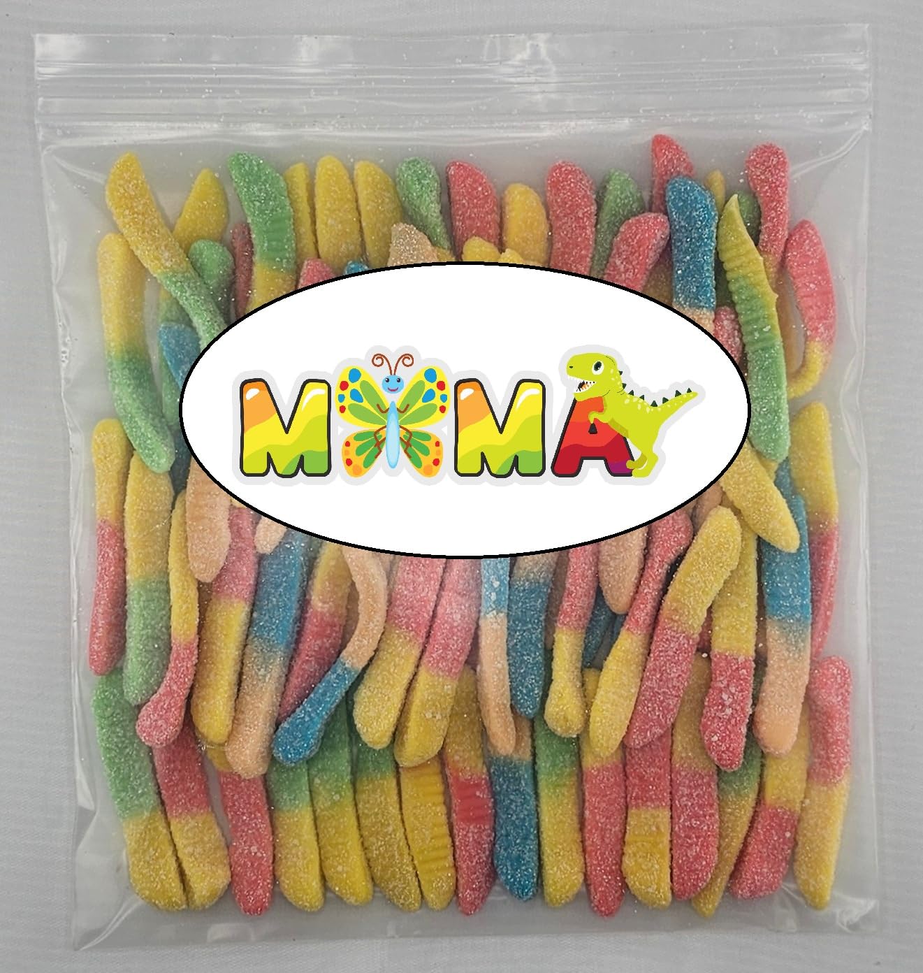 MiMa MiMa Assorted Sour Gummy Candy - Tangy, Chewy SOUR Candy in Fun Shapes - Holiday Candy for Christmas Gifts & Stocking Stuffers - Sour Neon Worms