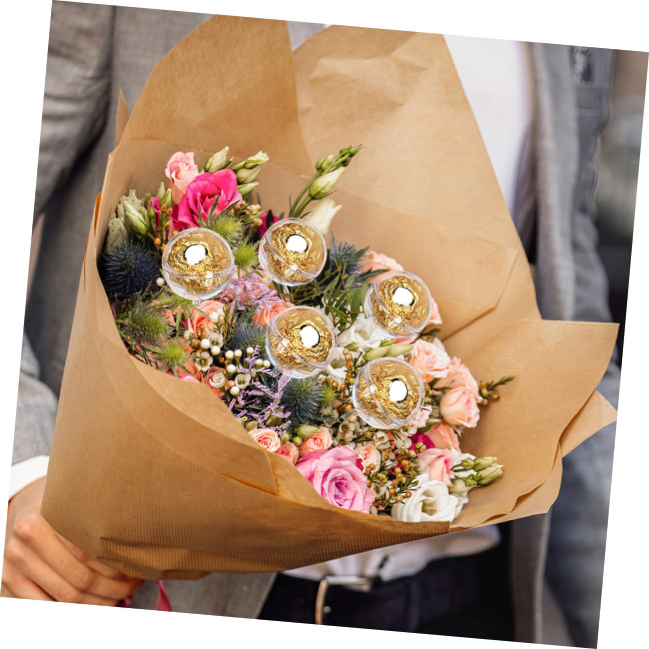 Garneck 100pcs Lidded Chocolate Cup Holders Clear Candy Packaging Cases for Chocolate Bouquets Versatile Floral Wrappers for Freshness Retaining