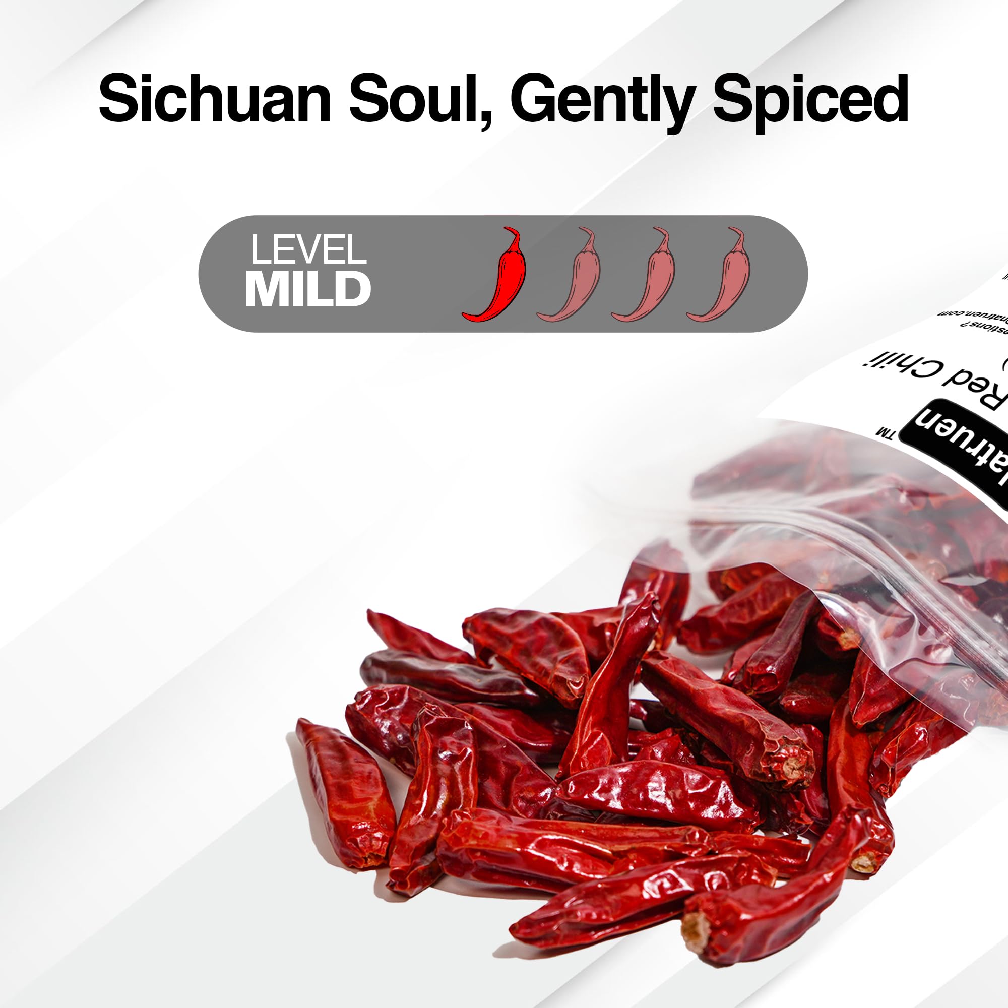 Natruen Whole Dry Szechuan Chinese Red Chili Pods 4 Oz (Pack of 2), Mild, Facing Heaven Chili, Spicy Sichuan Dried Red Hot Chilies for Chili Oil