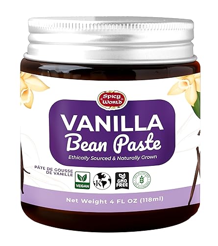 Spicy World Vanilla Bean Paste 4oz Jar - All Natural & Pure - Made with Organic Agave Syrup - For Cooking, Baking & Desserts - 100% Vegan & Kosher