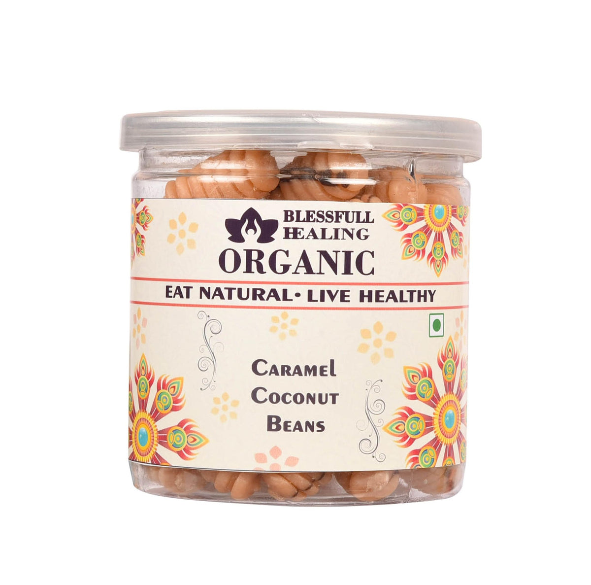 Blessfull Healing Organic Caramel Coconut Beans 300 Gram Airtight Container