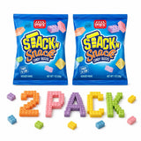 DOUzzle Kosher, Stack 'n Snack Candy Blocks, Edible Bricks, Building Blox, Construction Cake Toppers, (2 Pack), Individually Wrapped Treats, Birthday