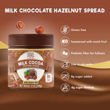 ChocZero Milk Chocolate Hazelnut Spread - No Added Sugar, Keto Friendly Low-Carb Chocolate Hazelnut Dessert & Bread Topping, Gluten Free, High Fiber