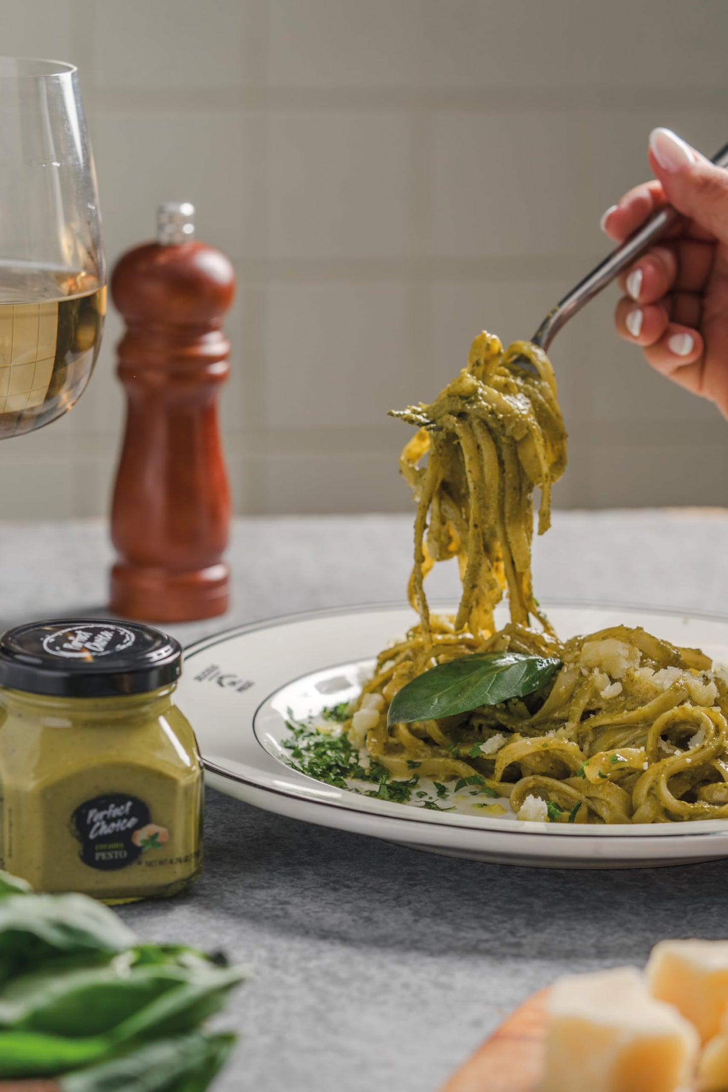Perfect Choice Creamy Pesto Sauce 3-Pack - Creamy Gourmet Italian Pesto with Real Basil, Cheese & Garlic, Ready-to-Use Pasta Sauce & Spread, Smooth