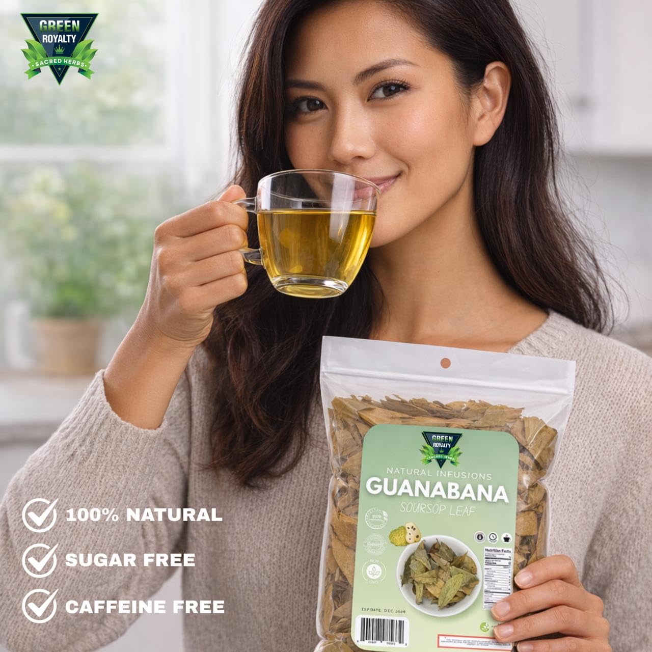 Hojas de Guanábana (té de hojas de guanábana) - Jumbo 4 onzas - 100% natural, vegano, sin OMG, elaborado en la naturaleza y auténtico - Té de hierbas