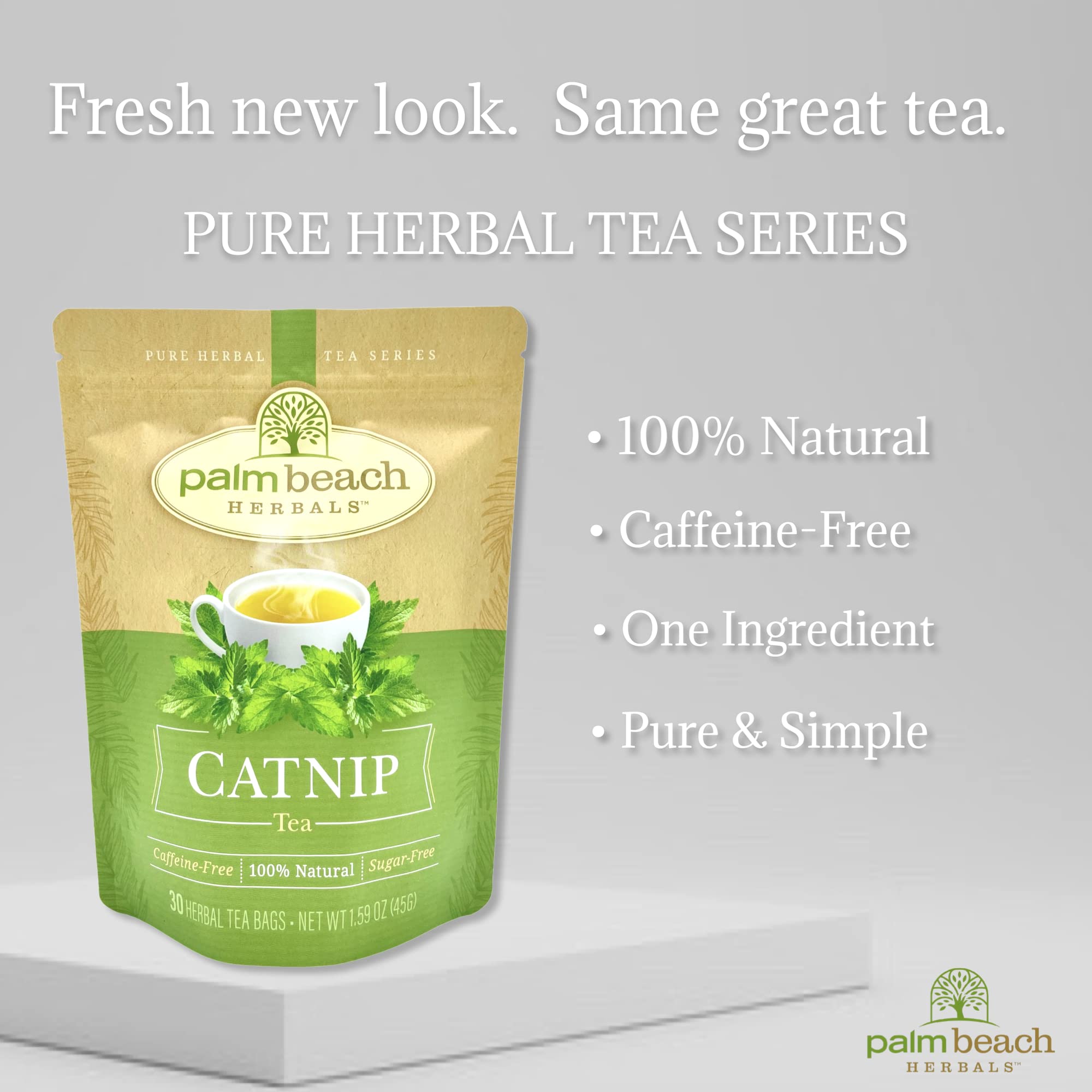 Catnip Tea - Pure Herbal Tea Series by Palm Beach Herbal Tea Company (30 Tea Bags) 100% Natural