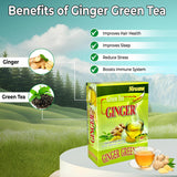 Green Ginger Tea - Refreshing Blend of Green Tea and Ginger with a Hint of Lemon | Antioxidant-Rich, Naturally Energizing Herbal Tea | Perfect