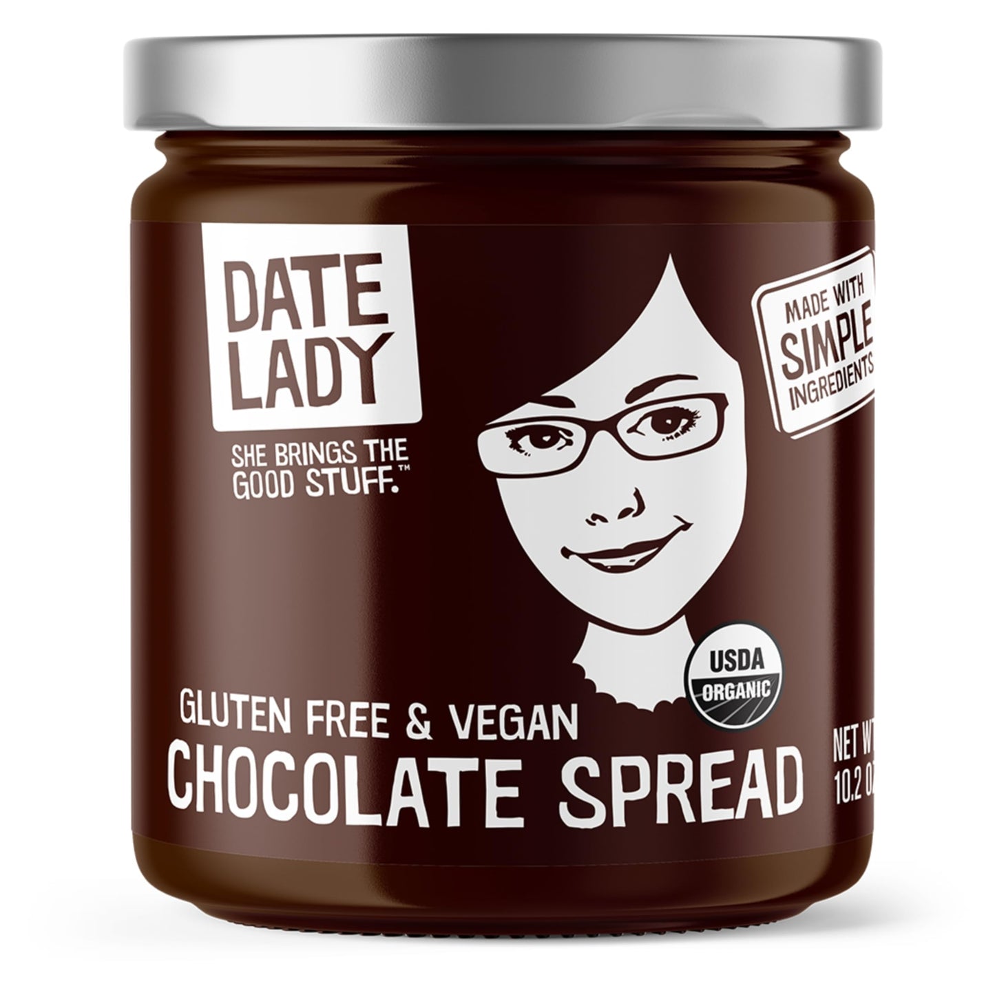 Date Lady Chocolate Date Spread | Organic, Vegan, Paleo, Gluten Free & Kosher, No Added Sugar, No Preservatives (1 Jar) Cocoa Spread Perfect