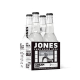 Four(4) Bottles - Jones Soda Co. Cream Soda Flavor | 100% Cane Sugar Soda | Craft Soda Pop | Soda Soft Drinks | Glass Bottle Soda