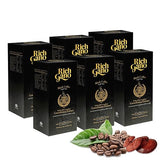 Rich Gano Reishi Mushroom Coffee - (6 Boxes of 30 Sachets) Black Coffee with Ganoderma Extract - All Natural Vegan Friendly Instant Coffee Packets