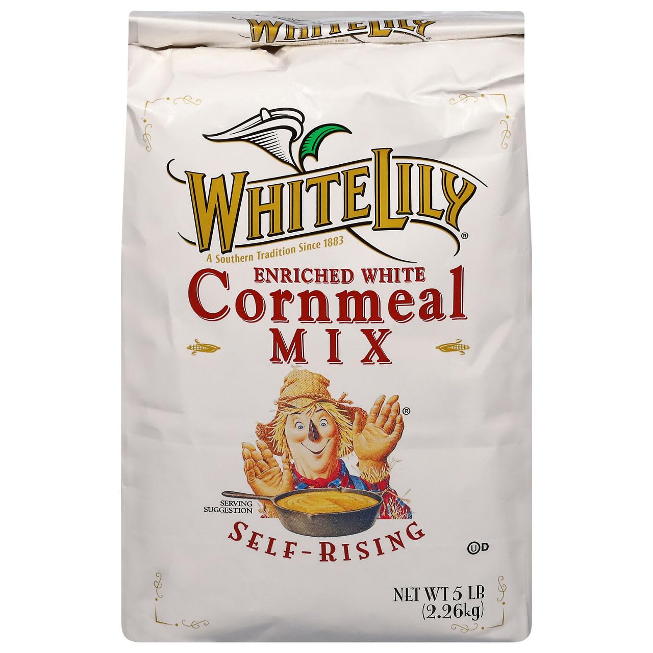 White Lily, White Self-Rising Cornmeal Mix, 80 Ounce