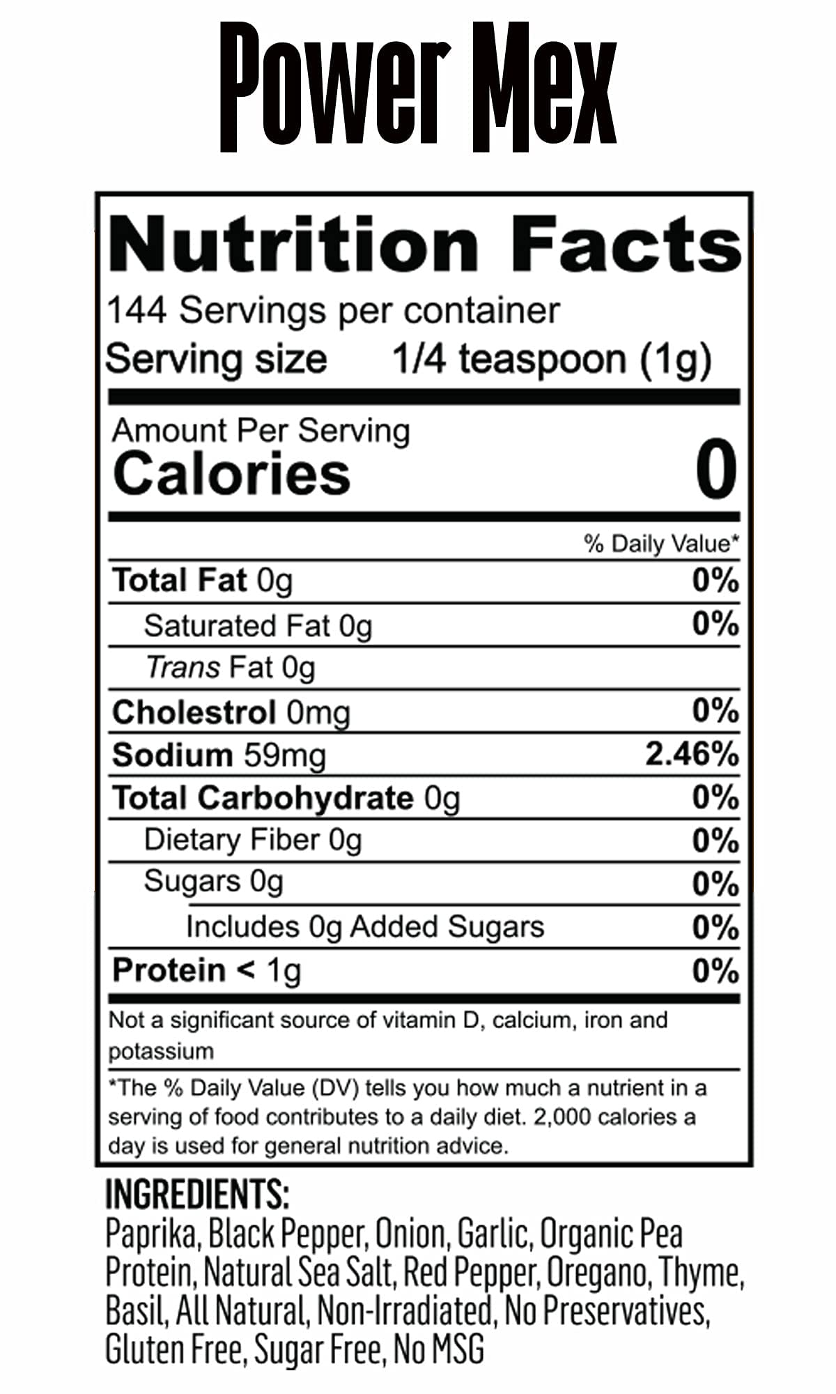 Spice Beast - Power Mex Protein Enhanced Southwestern/Tex Mex Spice Mix - No Sugar - No MSG