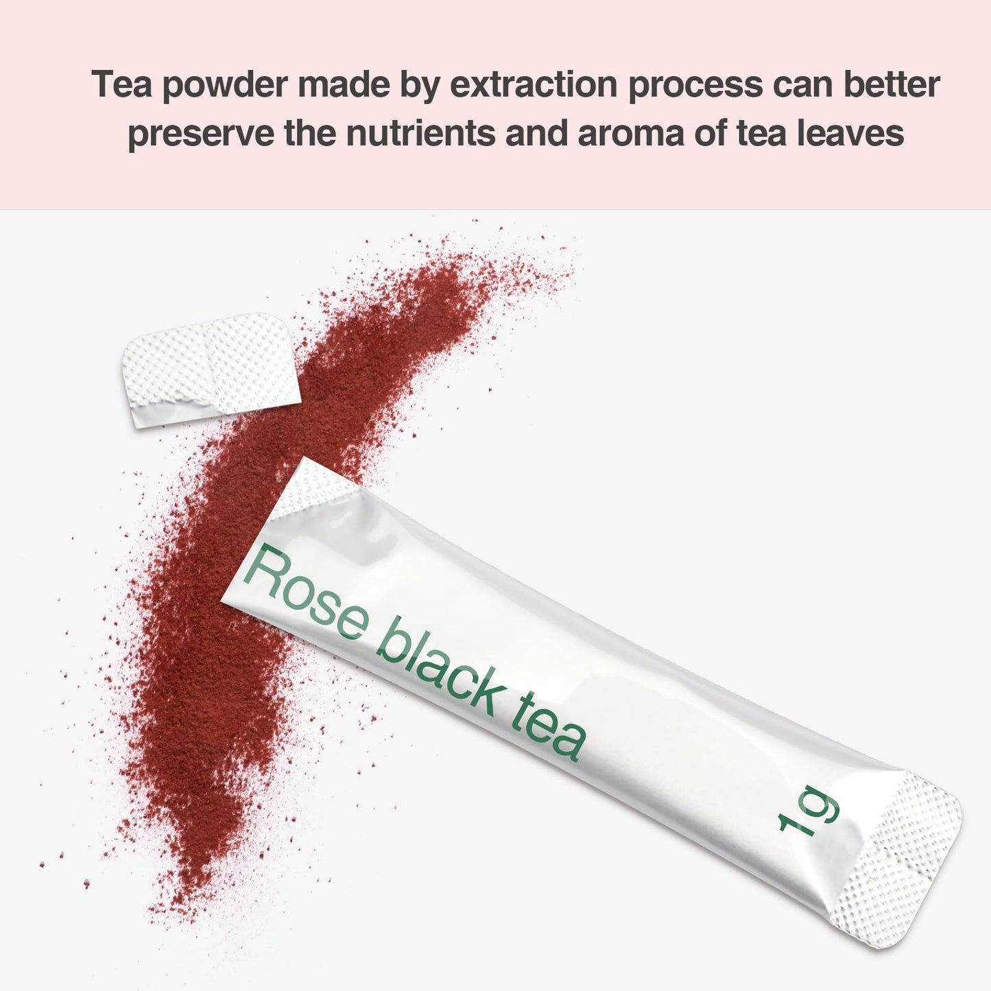 Taiping HK Rose Instant Black Tea Powder Classic-100% Tea Leaves 30 Single Serve Stick Packs Unsweetened No Additives On-the-Go for Travel, Work
