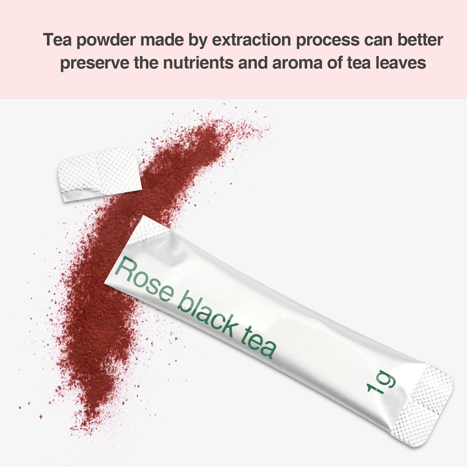 Taiping HK Rose Instant Black Tea Powder Classic-100% Tea Leaves 30 Single Serve Stick Packs Unsweetened No Additives On-the-Go for Travel, Work