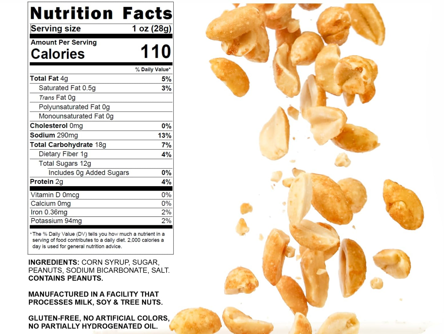 SweetGourmet Original Peanut Brittle Candy, Homestyle Toffee with Nuts, Traditional Sweet Snack, 2 Pounds