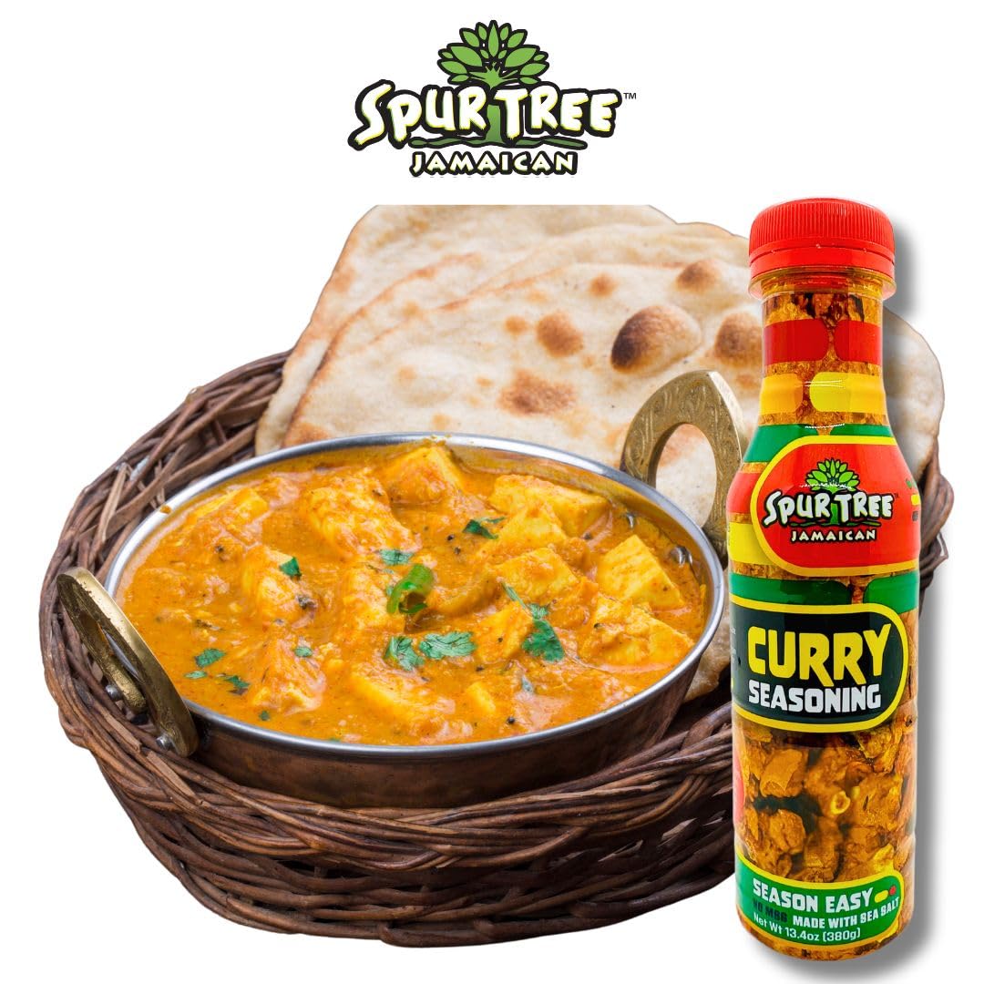 Spur Tree Jamaican Curry Seasoning 13.4 Oz - Experience Authentic Jamaican Taste - All-Natural And Fresh Ingredients - Curry Seasoning Jamaican (13.4