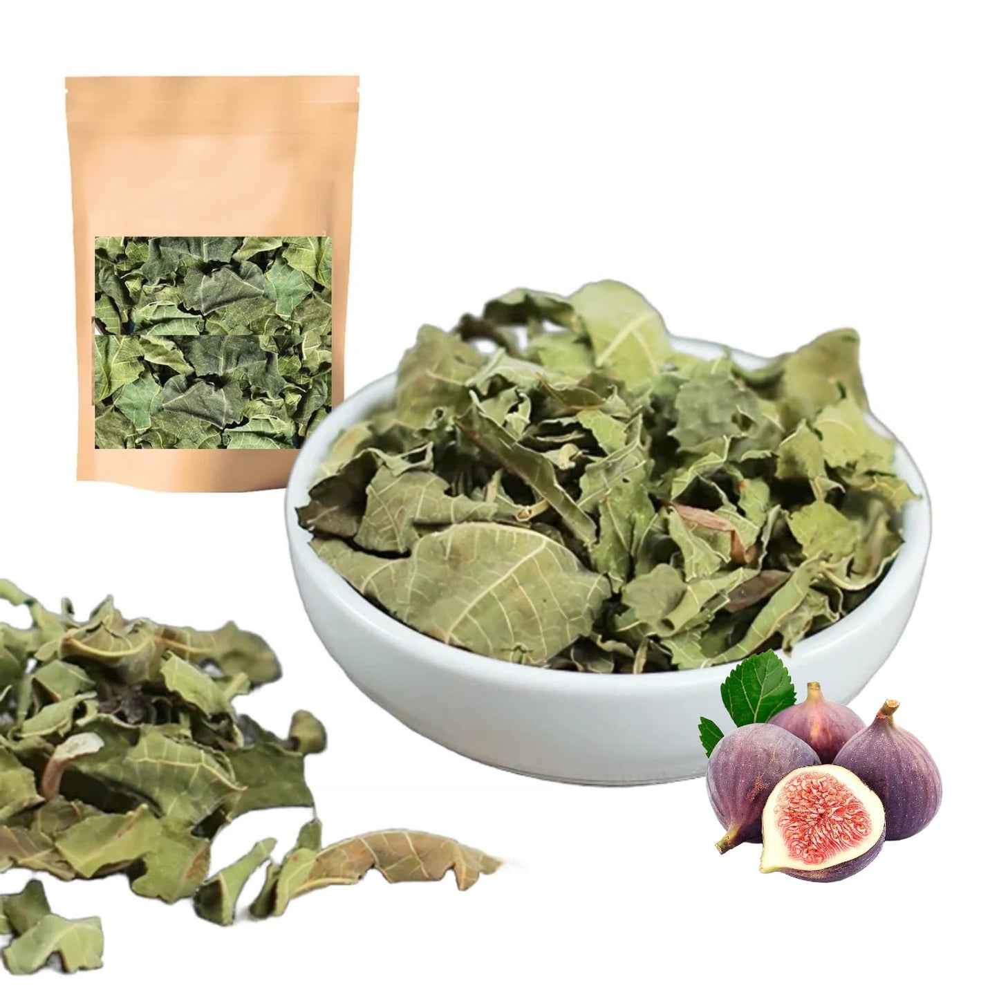 Premium Dried Fig Leaves - 3.5oz(100G) Whole Sun Dried Fig Leaf Tea | Hoja De Higo Herbal Blend, No Additives